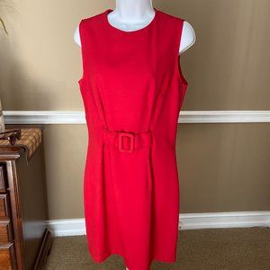 Vintage Boulevard de Paris Sleeveless Red Dress with attached belt